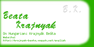 beata krajnyak business card